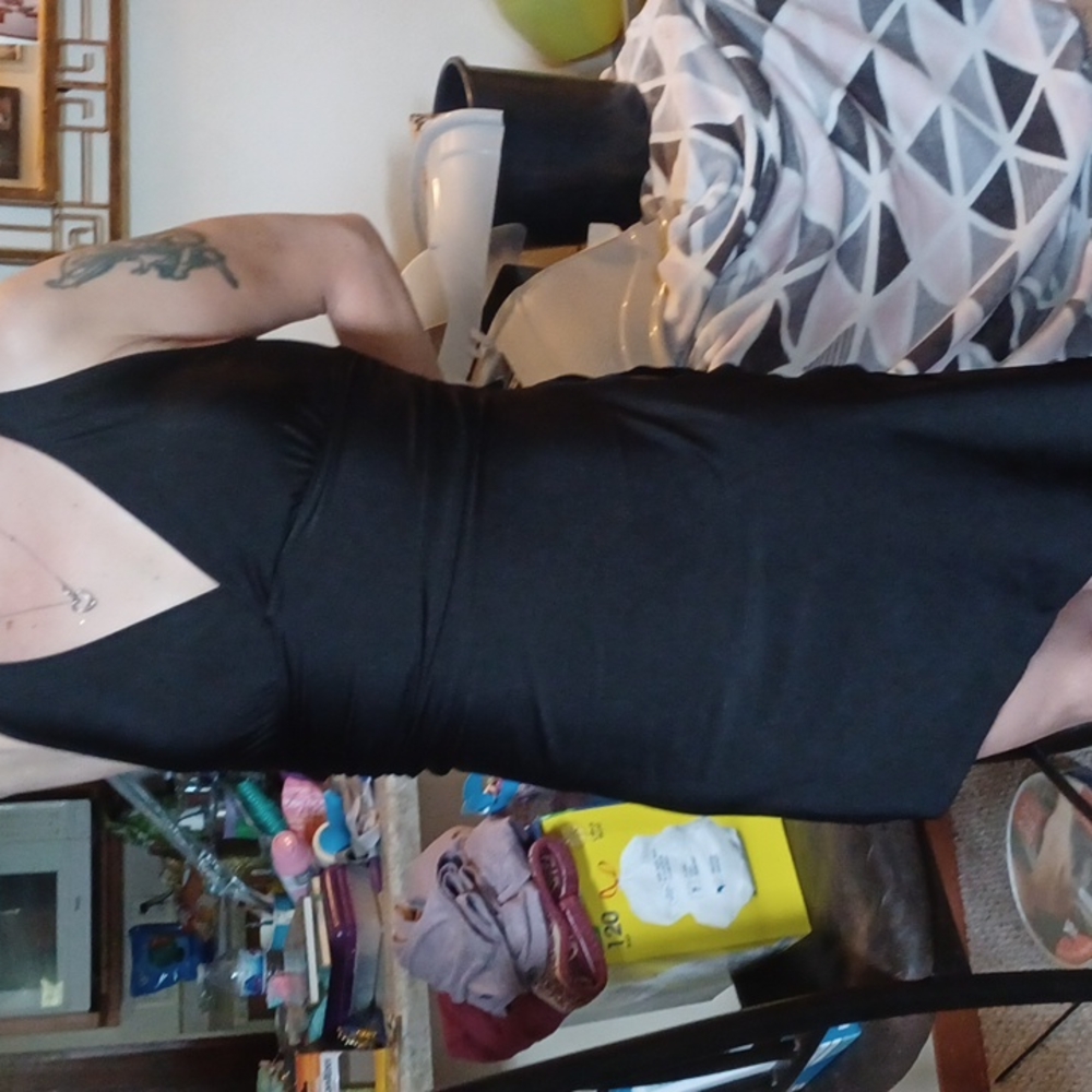 Black Elite swimsuit with slit